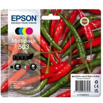 Epson 503 Multipack Original Tinta Estándar Rendimiento 4 Piezas Negro, Cian, Magenta, Amarillo C13T03U64010
