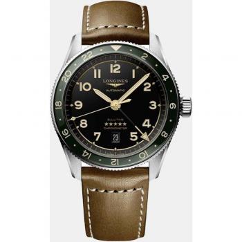 Longines Spirit Zulu Automatic Watch 42mm Green Leather