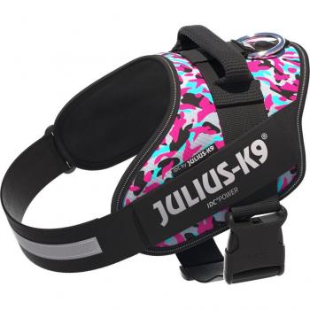 Arnés Julius-K9 IDC® Power rosa y gris - Talla M: perímetro torácico 58 - 76 cm