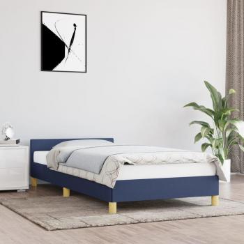 Estructura de cama con cabecero de tela azul 90x190 cm Vidaxl Azul