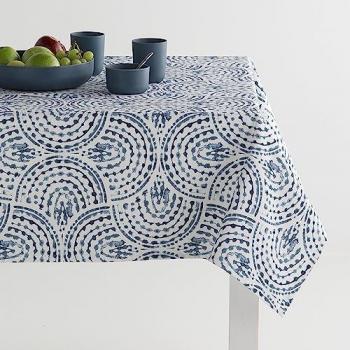 MINT DECO Mantel antimanchas 100% algodón Emma Marino 140x200 cm