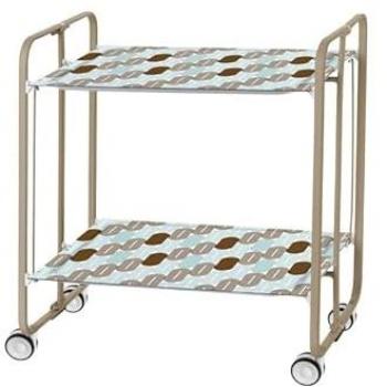 Carrito Auxiliar Plegable Don Hierro con Ruedas y 2 Estantes Color Arena