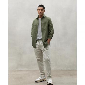 Camisa de Hombre Ecoalf Ernesto Verde Sostenible de Manga Larga con Bolsillo Frontal en Algodón Orgánico