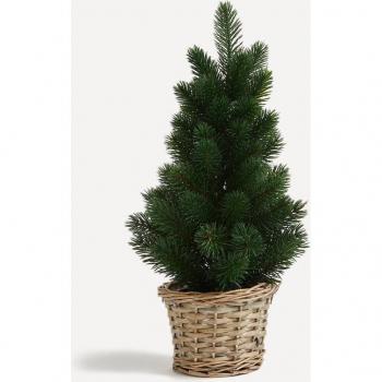 Árbol de sobremesa abeto de ratán verde natural Navidad El Corte Inglés