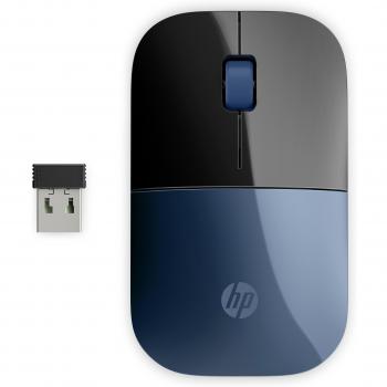 Ratón Inalámbrico HP Z3700, Tecnología de Detección de Movimiento LED Azul, Resolución de 1200 DPI, Botones Presionados, Rueda de Desplazamiento, Color Negro y Azul