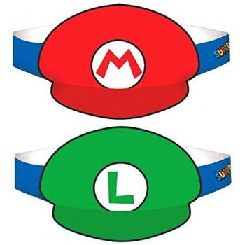 Super Mario Paper Hats - by Amscan