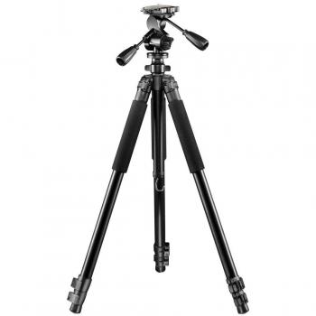 Walimex Pro FT-665T - Trípode 3D con Rotula inclinable para cámaras y Altura máxima de 185 cm, Negro