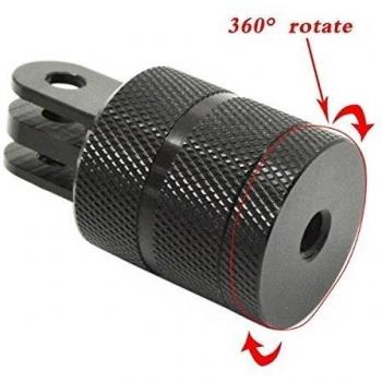 Goliton 1/4 pulgadas CNC soporte para bicicleta base del adaptador del agujero de 360 grados que giran el brazo de pivote para GoPro héroe 4S / 4/3 + / 3/2/1 / pequeñas hormigas / SJ con todas las cámaras de la serie deportiva