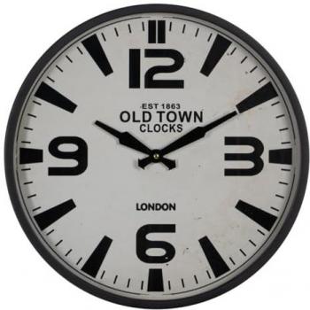 Reloj de Pared Blanco Negro Hierro 46 x 46 x 6 cm