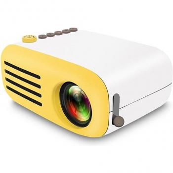 Mini proyector portátil LED YG200 amarillo compatible con HD 1080P regulador de EE. UU