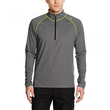 CMP - Forro Polar para hombre/Camiseta térmica de forro polar para mujer, hombre, Fleece/Funktions-shirt, Fumo Mel/Acido, 54