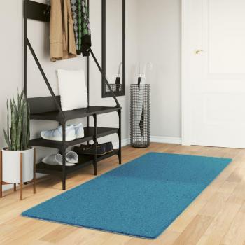 Alfombra de pelo corto OVIEDO 80x200 cm Color Antracita, Beige, Crema y Turquesa - Alfombra de área para Sala de Estar, Dormitorio, Habitación y Salón