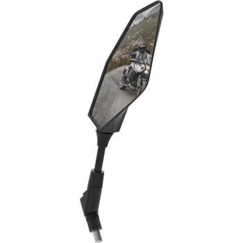 Retrovisor exterior OXFORD OX155 - Espejo retrovisor de diseño clásico, compatible con diversas motocicletas, incluye ajuste manual, carcasa resistente a impactos y acabado en negro mate