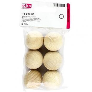 efco – Bolas de Madera sin Tratar sin un Agujero, Natural, Juego de 6