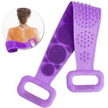 Ossky Cepillo de Ducha,Cepillo Cuerpo y Espalda Silicona de Baño para Masaje Limpiar Exfoliación,Suave y Seguro-púrpura
