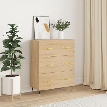 Aparador de madera contrachapada y madera de ingeniería roble Sonoma 69,5x34x90 cm, mueble de almacenaje para salón, buffet, armario auxiliar y armario de almacenamiento en color marrón