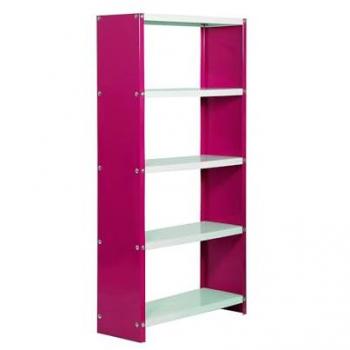 Estantería metálica con tornillos Habitat Color 5/300 Rosa/Blanco Simonrack, dimensiones 1600x800x300 mm, 5 estantes, capacidad de carga 100 Kgs, estilo industrial