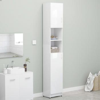 Armario de baño Bonaire 2 armarios + 2 estantes blanco brillo 190x32x25,5 cm