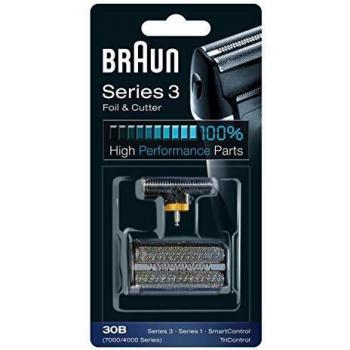 Braun Pieza de afeitado de repuesto para afeitadora eléctrica , compatible con lámina de afeitado Serie 3 y bloque de cuchillas 30B, negro