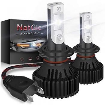 NATGIC H7 Bombillas de Faros LED Kit de Conversión 16000LM 16 XHP50 Chips Blanco Puro 6500K Hi/Lo Todo en uno Impermeable, CC 9-32V, 2 años de Garantía