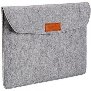 Amazon Basics - Funda de fieltro para portátil de 13 pulgadas, color gris claro