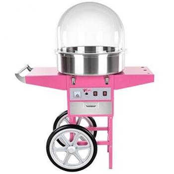 Máquina profesional de algodón de azúcar diámetro 52 cm con carro y cúpula protectora