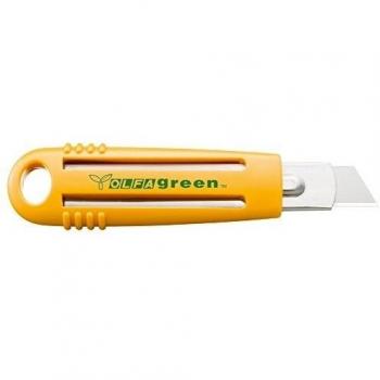 Olfa SK-4/GREEN - Cúter con recogida automática de la cuchilla de 17,5 mm, fabricado con plástico reciclado