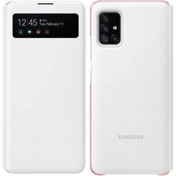 Funda Samsung Clear View S-View para Galaxy A51 5G - Blanco, con ventana inteligente y diseño de cartera