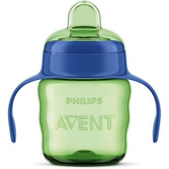 Philips Avent SCF551/05 - Vaso con boquilla de silicona para niño, válvula antigoteo, sin BPA, para 6 meses, 200 ml, color verde