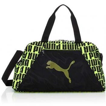 PUMA AT ESS Grip Bag Bolsa Deporte, Mujer, Black/Fizzy Yellow, OSFA