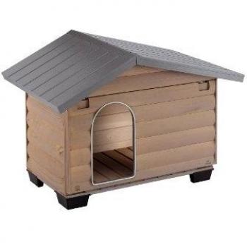 Ferplast 87020000 CASETA Exterior Madera Canada 2 78X57X65CM, Negro, 78 x 57 x 62 cm