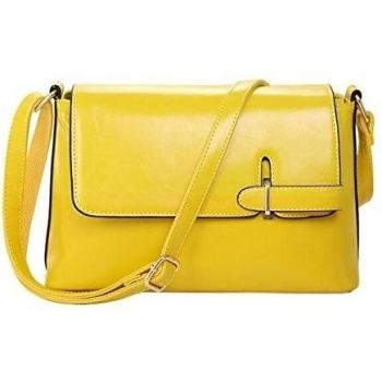Bronze Times - Bolso al hombro de Cuero para mujer Amarillo amarillo