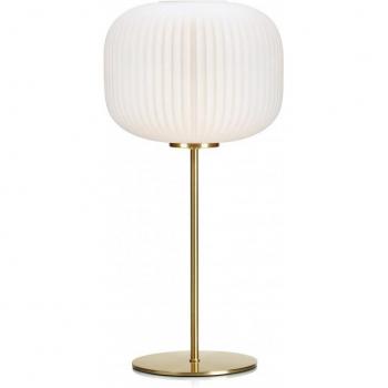 Lámpara de mesa Sober 1 luz latón cepillado E27