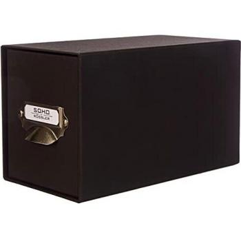 Caja organizadora de CDs S.O.H.O. negra con asa para 47 CDs, 143 x 261 x 158 mm, paquete de 2