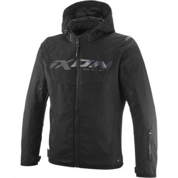 Ixon Chaqueta de Moto Fierce Negra - Chaqueta textil de motocicleta, color negro, talla 2XL