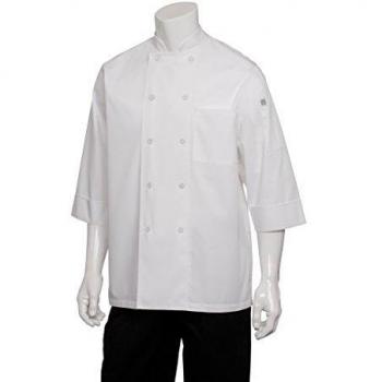 Chaqueta de Chef, de Chef Worksl, JLCL-ber, básica, con Manga 3/4, Talla 2XL, Small, Blanco, 1