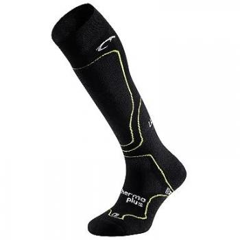 Calcetines de esquí Lurbel Altitud Six negro/pistacho, térmicos, altos, transpirables, anti-olor, unisex (talla 45-47)