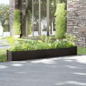 Black Solid Pine Garden Planter 200x31x31 cm