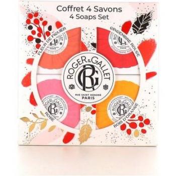 ROGER & GALLET COFRE DE 4 JABONES PARA MANOS, CON AROMAS DE HIGO, GINEBRA, NARANJA Y ROSA
