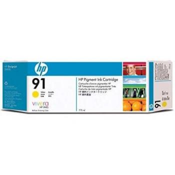 HP 91 Yellow Ink Cartridge, 775ml, C9469A