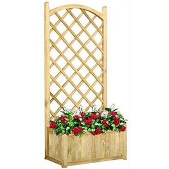 Jardinera Lasa de Pino Impregnado 80x40x172 cm con Panel Rejilla