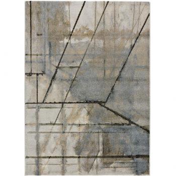 Alfombra abstracta Astrid de Universal XXI, estilo geométrico, disponible en tamaños 80x150 cm, 133x190 cm y 160x230 cm