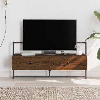 Mueble TV de pared madera ingeniería 100,5x30x51 cm color marrón roble