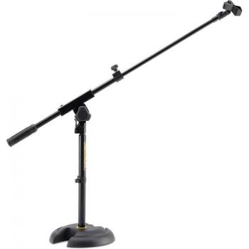 Hercules MS120B H-Base Mini Microphone Boom Stand with Telescopic Arm and EZ Clip