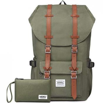 KAUKKO Mochilas Tipo Casual Compartimento para 15 Portátil 22 litros Ejercito Verde