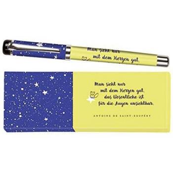 Moses libri_x Bolígrafo de tinta Jane Austen con mina intercambiable en una caja de regalo, color amarillo