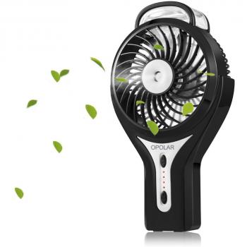 OPOLAR porttil ventilador de la bruma con la mejora de LG batera, mini ventilador del USB, construido en el ao 2200 mAh de la batera recargable, 3 velocidades, ventilador porttil personal, ventilador exterior, escritorio Fan-Negro