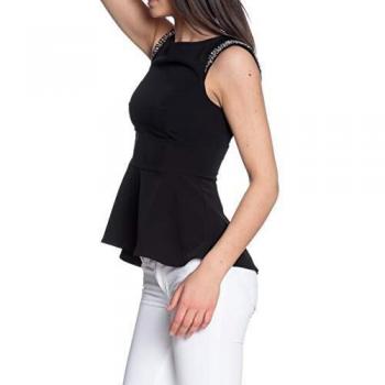Guess SL Sara Top, Camiseta de Tirantes para Mujer, Negro