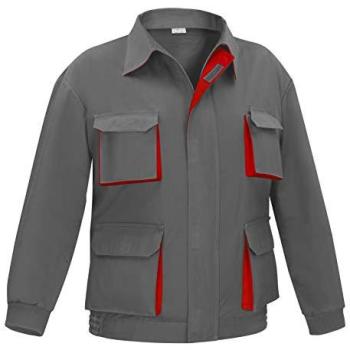 Cazadora de Trabajo Multibolsillo Bicolor Talla 54 Poliéster/Algodón Gris/Rojo L5000 Vesin