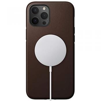Funda Nomad Moderna de Cuero Marrón Rústico con MagSafe para iPhone 12 Pro Max